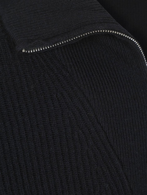Profuomo halve rits pullover wol donkerblauw