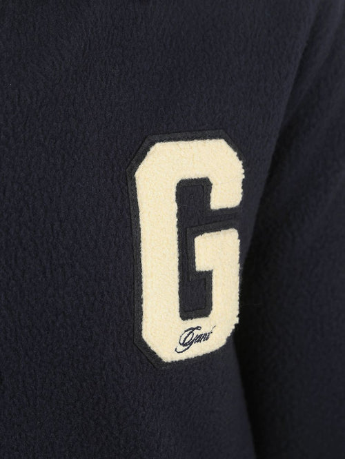 Gant halfzip trui fleece donkerblauw | Regular-fit