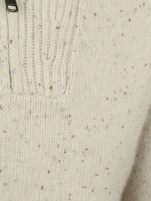 McGregor halve rits trui lamswol blend ecru | Regular-fit