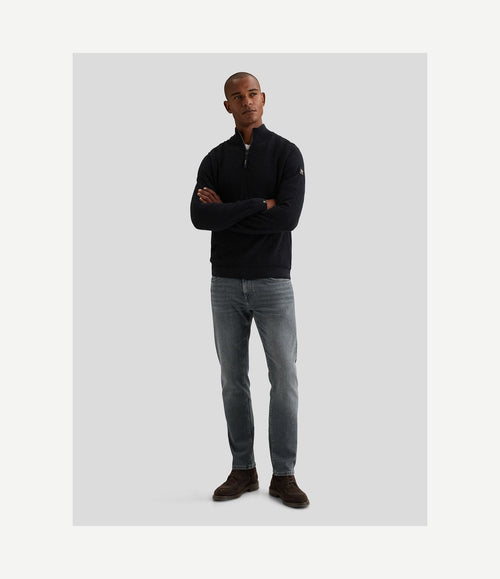 Pullover halve rits mouline sky captain