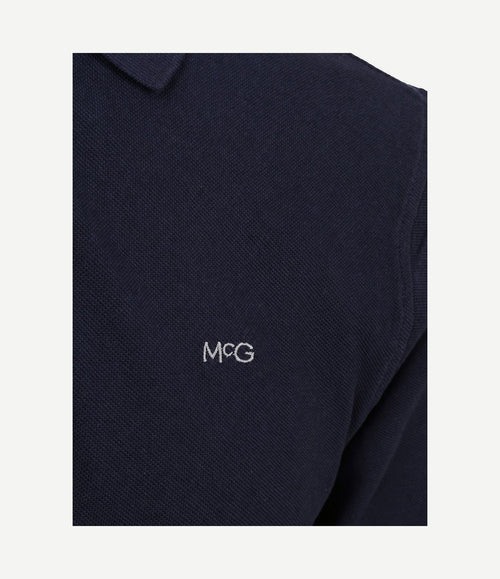 Longsleeve classic poloshirt donkerblauw