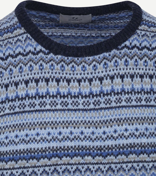 Prestige fair isle pullover blauw