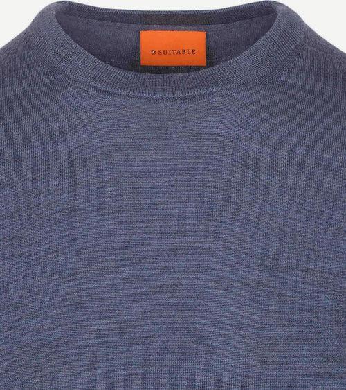 Merino pullover denim blauw