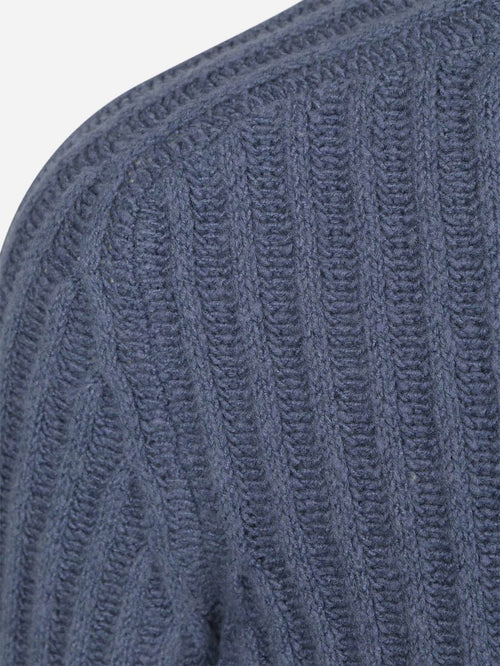 Pullover boiled wool blauw