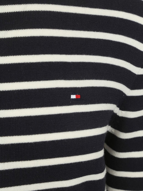 Tommy Hilfiger trui streep donkerblauw | Regular-fit