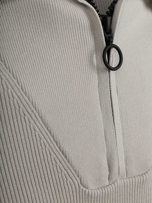 Suitable halve rits trui tias cooldry knit greige | Slim-fit