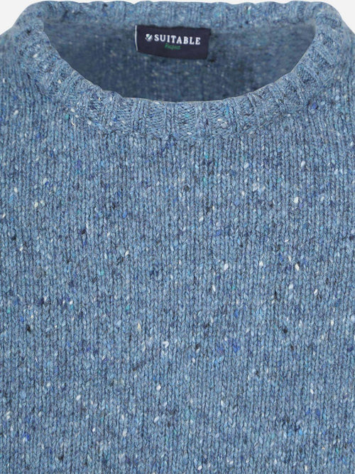 Trui donnegal tweed eco wool blauw