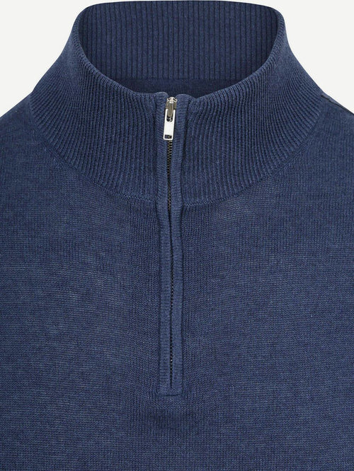 Half-zip trui colin indigo denim