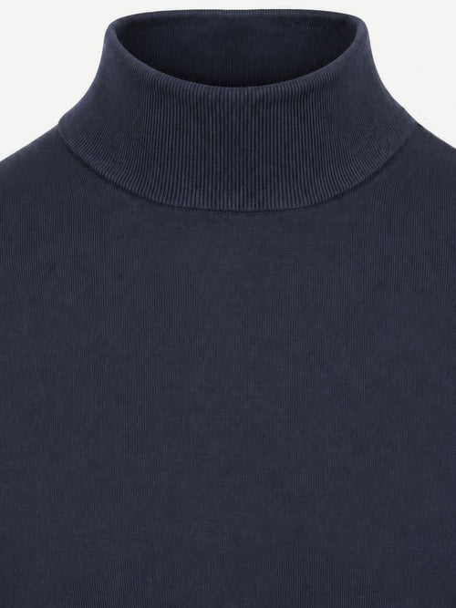 Compact cotton pullover turtle donkerblauw
