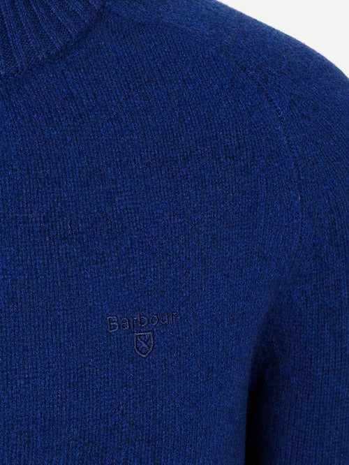 Newtown halve rits trui wol ink blue