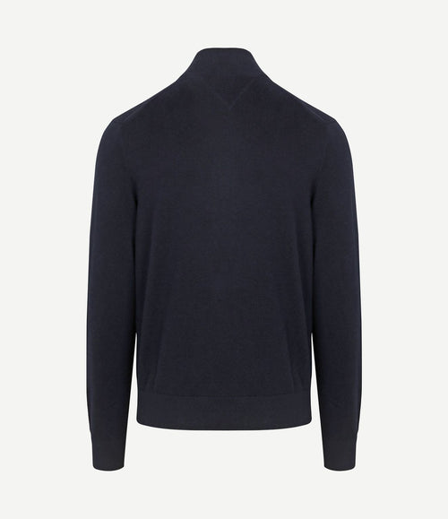 halve rits trui donkerblauw