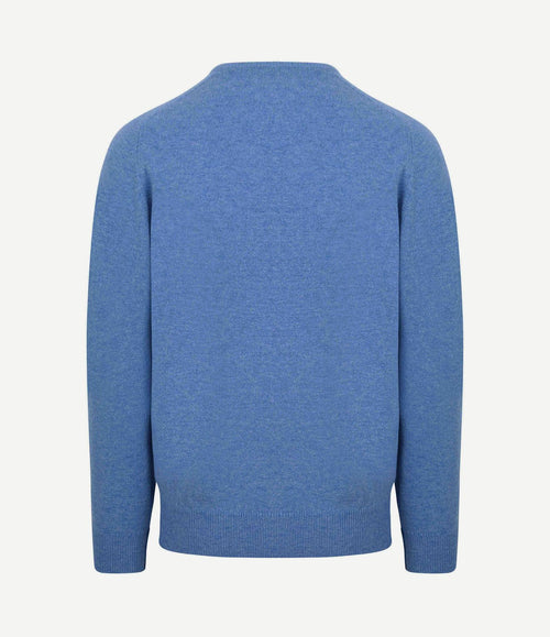 V-hals lamswol jeans melange