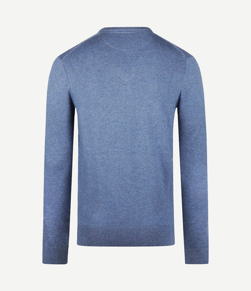 Trui merino blend v-hals faded blauw