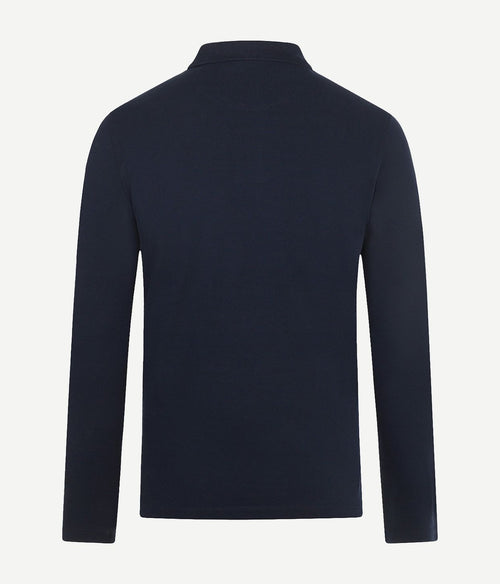 Long sleeve poloshirt donkerblauw
