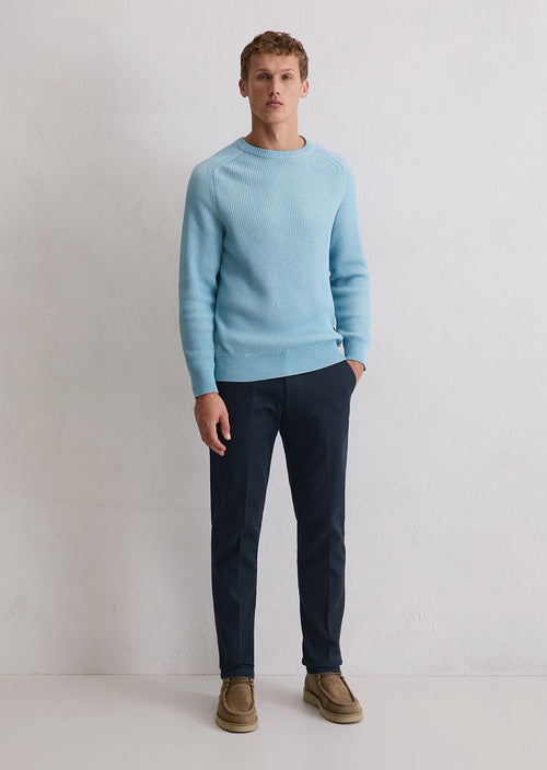 Pullover structured bi-colour blauw