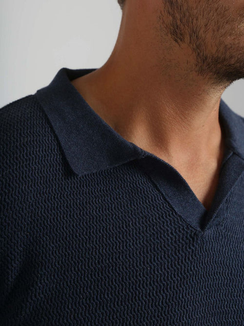 Trui riva structure melange donkerblauw