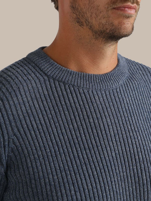 Mou trui melange blauw