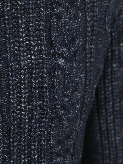 State of Art vest cable zip melange donkerblauw | Regular-fit