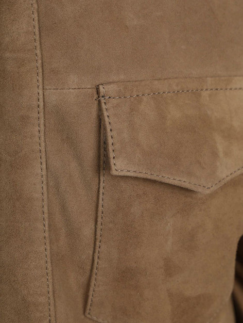 Overshirt suede taupe