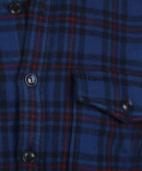 Overshirt tartan ruit donkerblauw