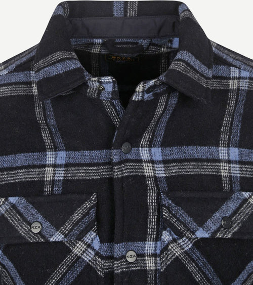Overshirt alex wolmix donkerblauw