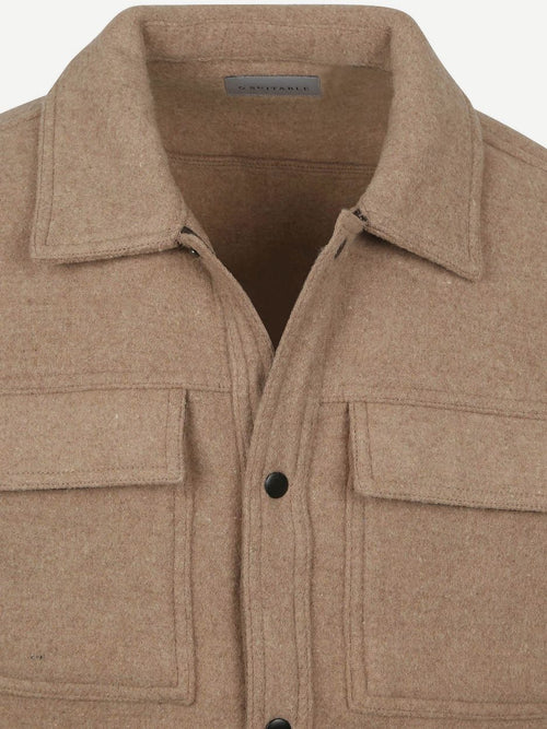 Suitable overshirt wool blend beige | Regular-fit