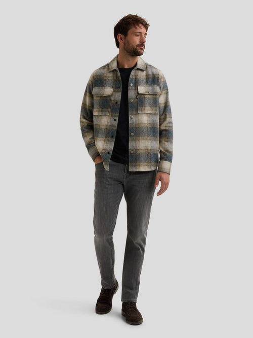 Overshirt brushed ruiten blauw