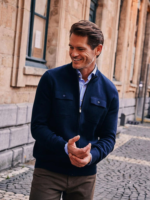 Cardigan canes donkerblauw