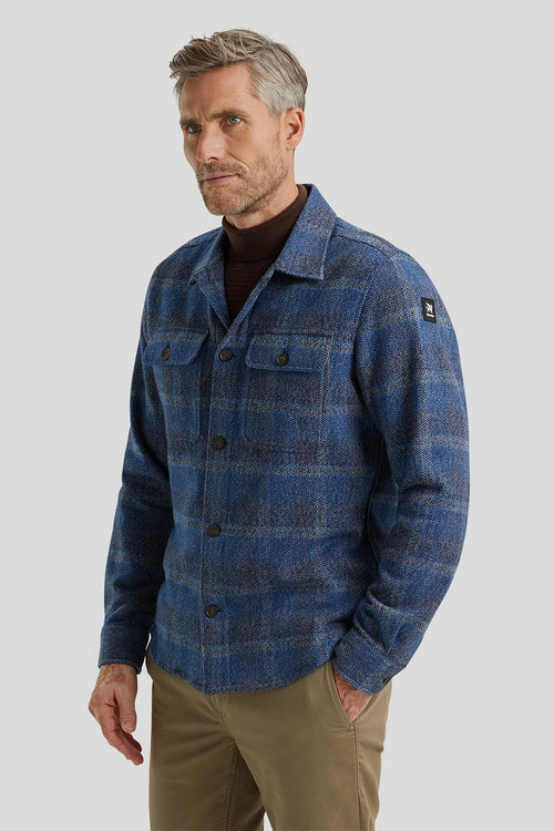 Overshirt brushed ruit blauw