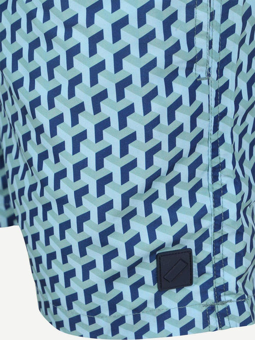 Zwembroek print blauw
