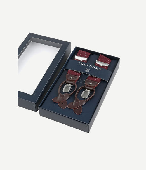 Luxe bretel bordeaux-wit
