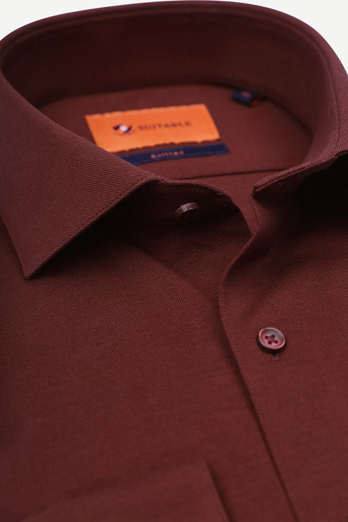 Overhemd pique bordeaux