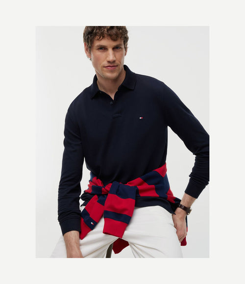 Longsleeve polo donkerblauw