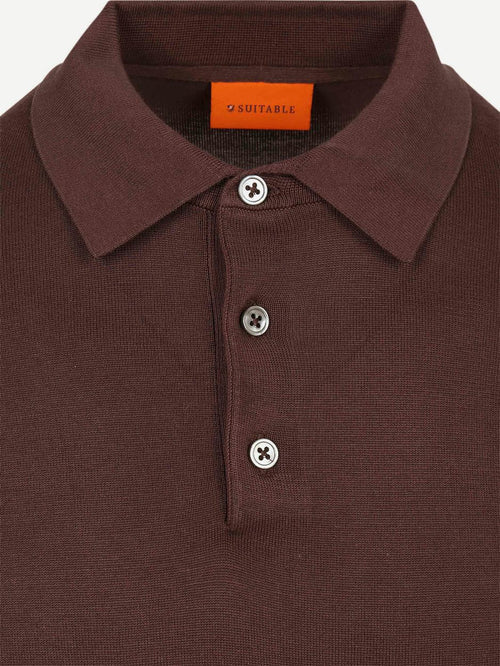 Compact cotton poloshirt bordeaux