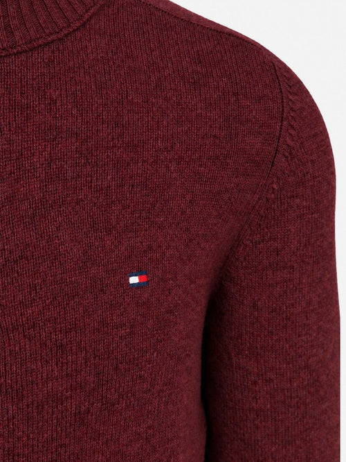 Pullover halfzip lambswool burgundy heather