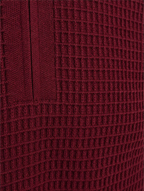 halve rits poloshirt knitted structure burgundy