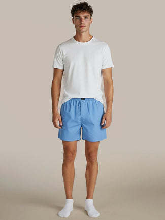 Boxer mid blue poplin
