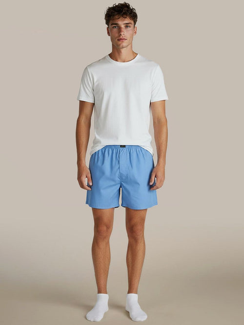 Boxer mid blue poplin