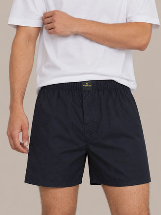 Boxer donkerblauw poplin