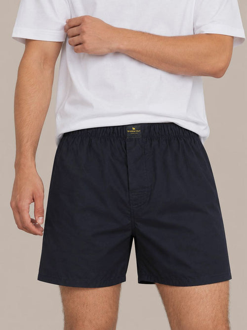Boxer donkerblauw poplin