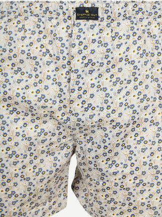 Boxershort bloem grijs