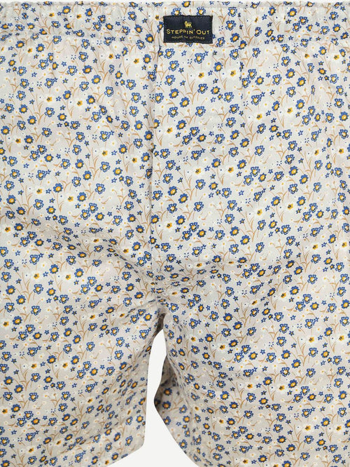 Boxershort bloem grijs