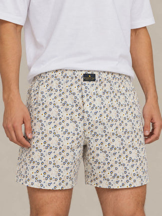 Boxershort bloem grijs