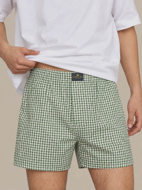 Boxershort vichy groen