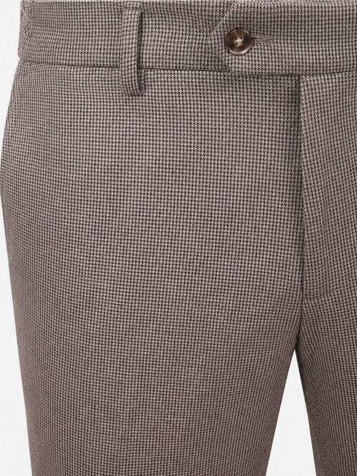 Aiden pantalon houndstooth tabacco