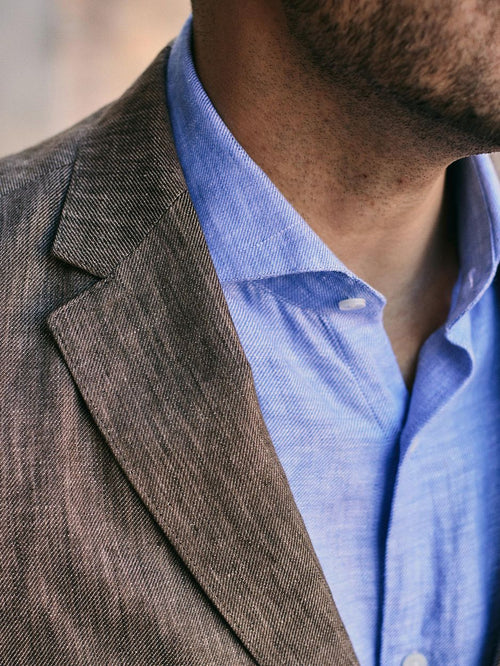 Blazer linen twill bruin