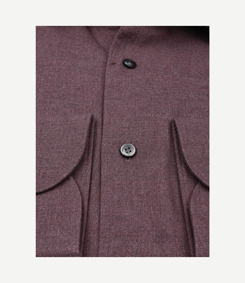 Overhemd brushed twill aubergine