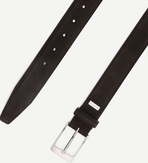 Riem suede donkerbruin