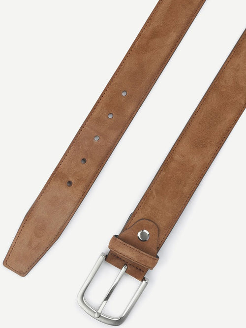 Riem suède leer cognac