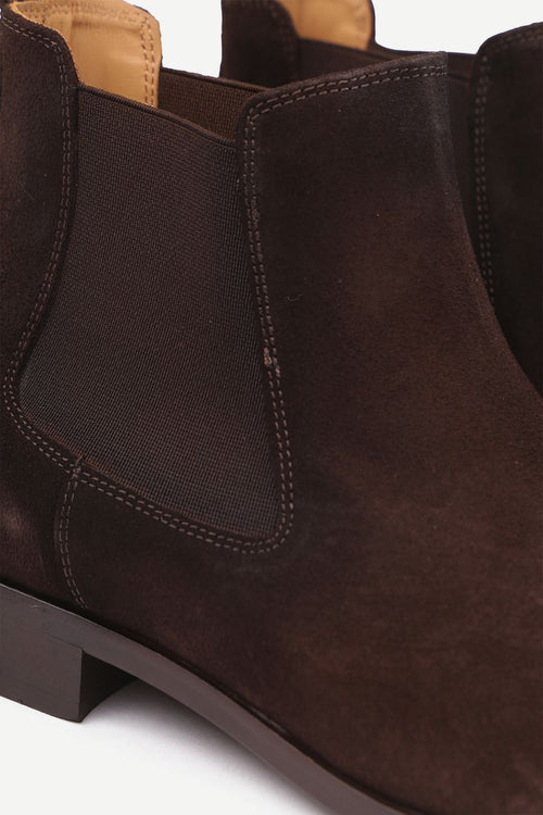 Chelsea boot suede donkerbruin